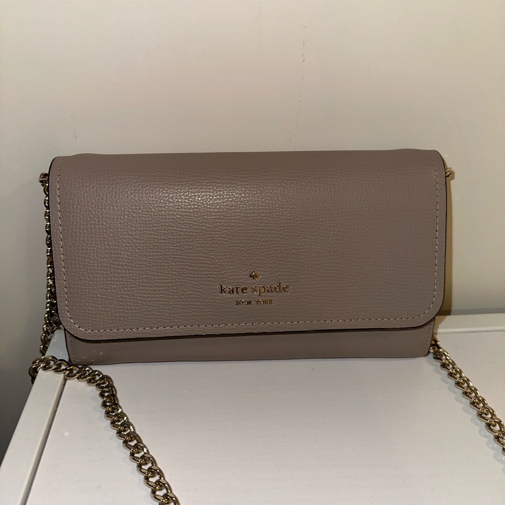 Kate Spade Beige Crossbody Bag with Chain Strap